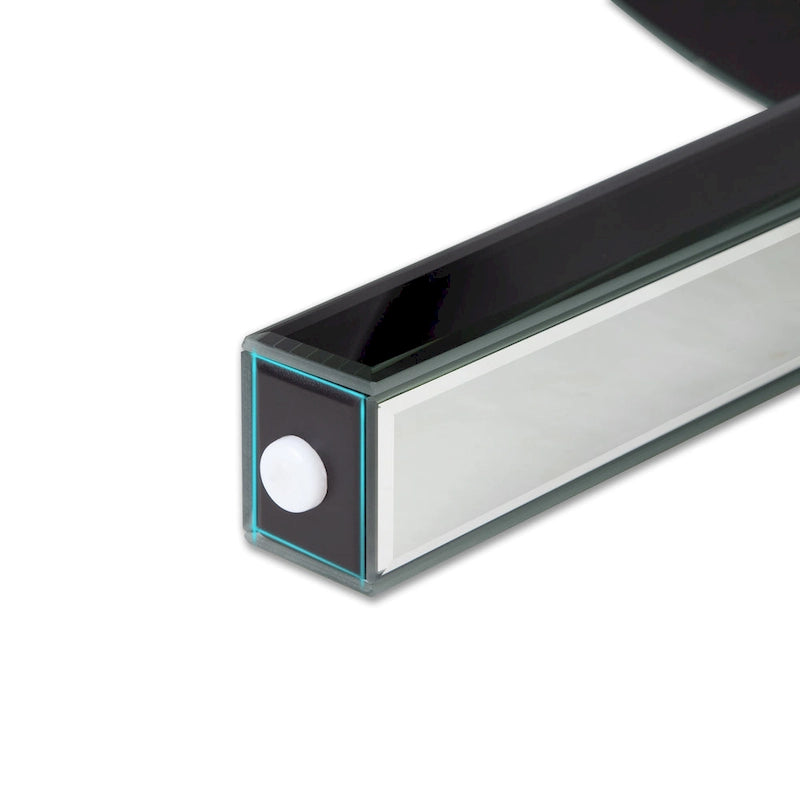 Rectangle Coffee Table with Crystal Inlay Mirrored Silver Center Table