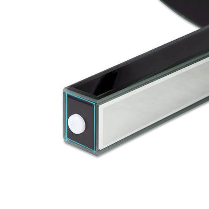 Rectangle Coffee Table with Crystal Inlay Mirrored Silver Center Table