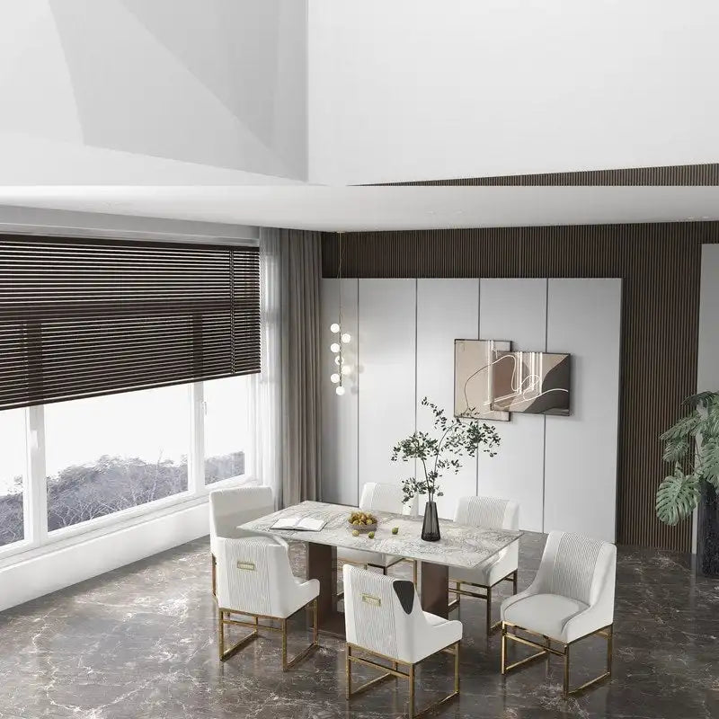 SEYNAR Contempoary Velvet Dining Chair with Metal Frame Legs, set of 6