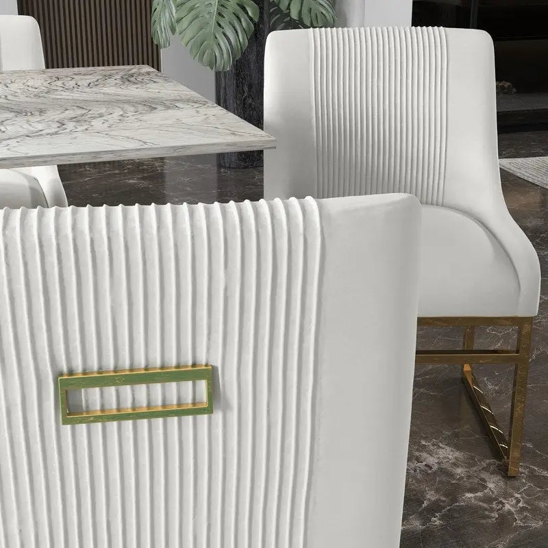 SEYNAR Contempoary Velvet Dining Chair with Metal Frame Legs, set of 6