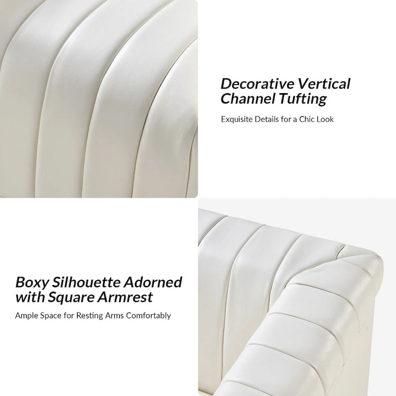 Esteban Modern Leather Upholstered Swivel Barrel Chair by HULALA HOME