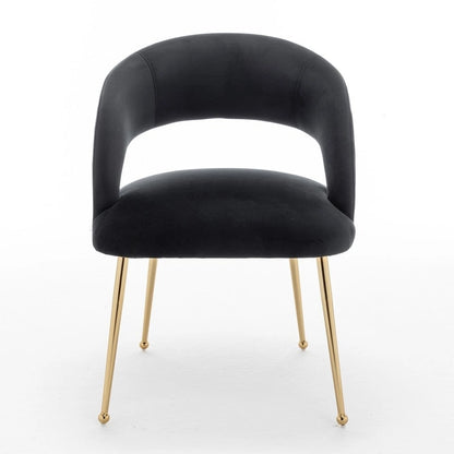 SEYNAR Mid Century Modern Velvet Upolstered Open-Back Dining Chair Set of 4