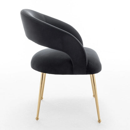 SEYNAR Mid Century Modern Velvet Upolstered Open-Back Dining Chair Set of 4