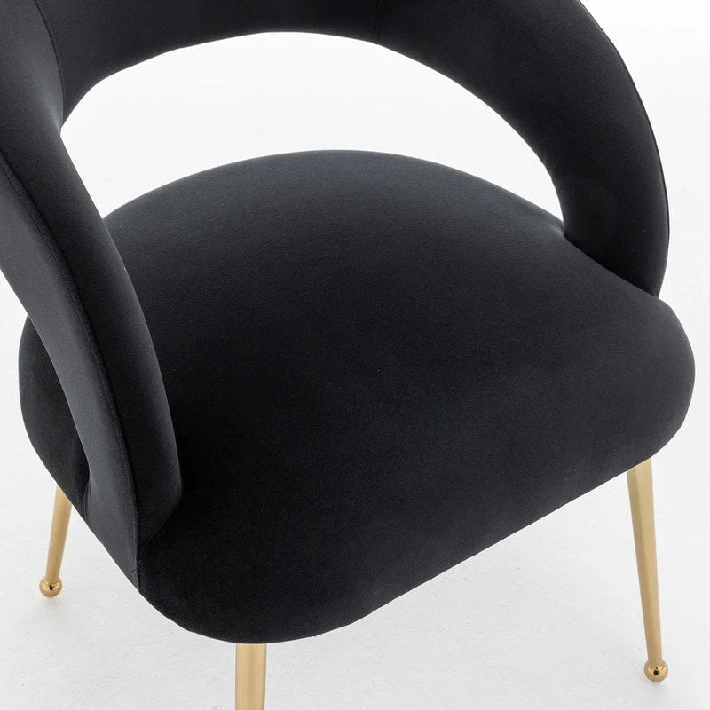 SEYNAR Mid Century Modern Velvet Upolstered Open-Back Dining Chair Set of 4