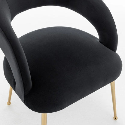 SEYNAR Mid Century Modern Velvet Upolstered Open-Back Dining Chair Set of 4