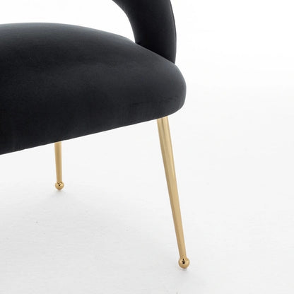 SEYNAR Mid Century Modern Velvet Upolstered Open-Back Dining Chair Set of 4