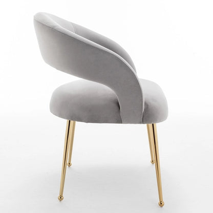 SEYNAR Mid Century Modern Velvet Upolstered Open-Back Dining Chair Set of 4