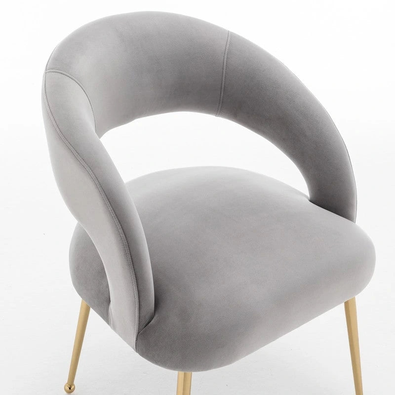 SEYNAR Mid Century Modern Velvet Upolstered Open-Back Dining Chair Set of 4