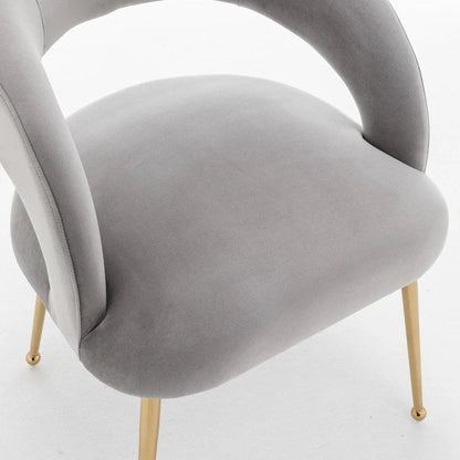 SEYNAR Mid Century Modern Velvet Upolstered Open-Back Dining Chair Set of 4