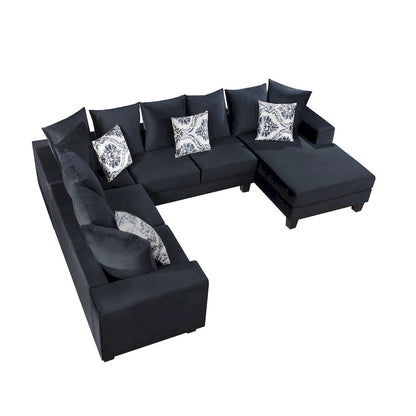 Merax Modern U Shape Sectional Sofa with Lots of Pillows Included