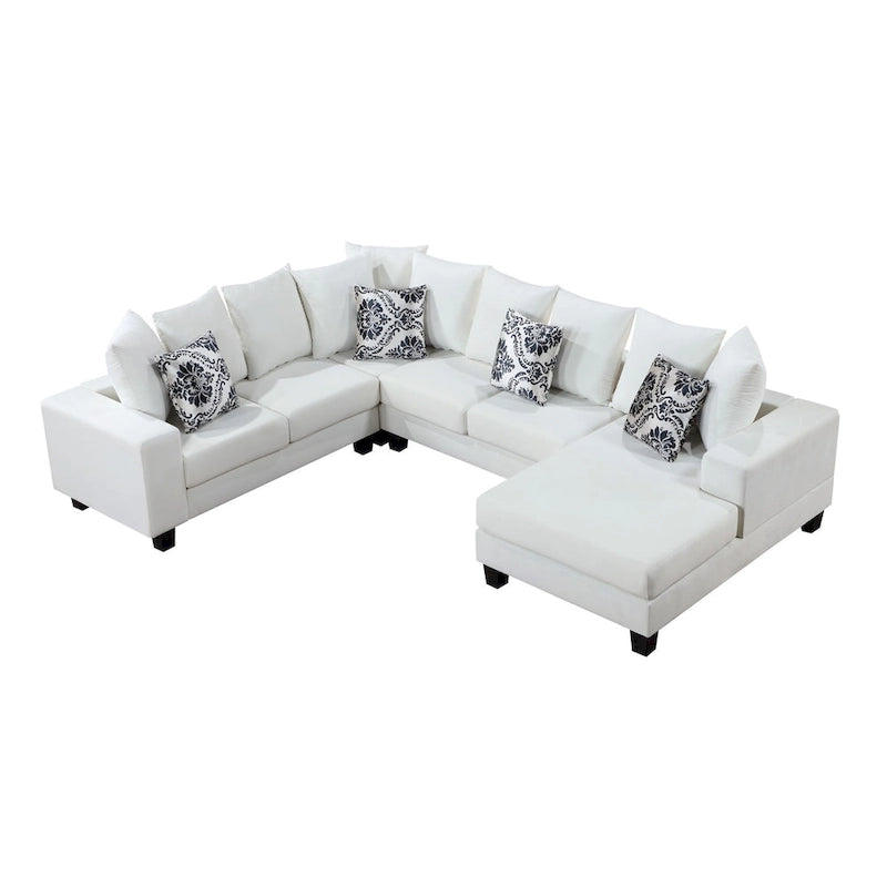 Merax Modern U Shape Sectional Sofa with Lots of Pillows Included