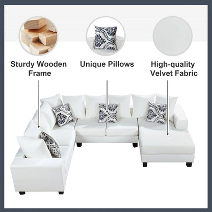 Merax Modern U Shape Sectional Sofa with Lots of Pillows Included