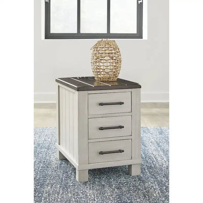 Signature Design by Ashley Darborn Gray/Brown Chairside End Table - 17.75 W x 24 D x 24 H