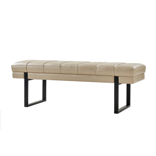 Laurens Modern 52.5  Channel Tufted Bench with Mental Legs by HULALA HOME