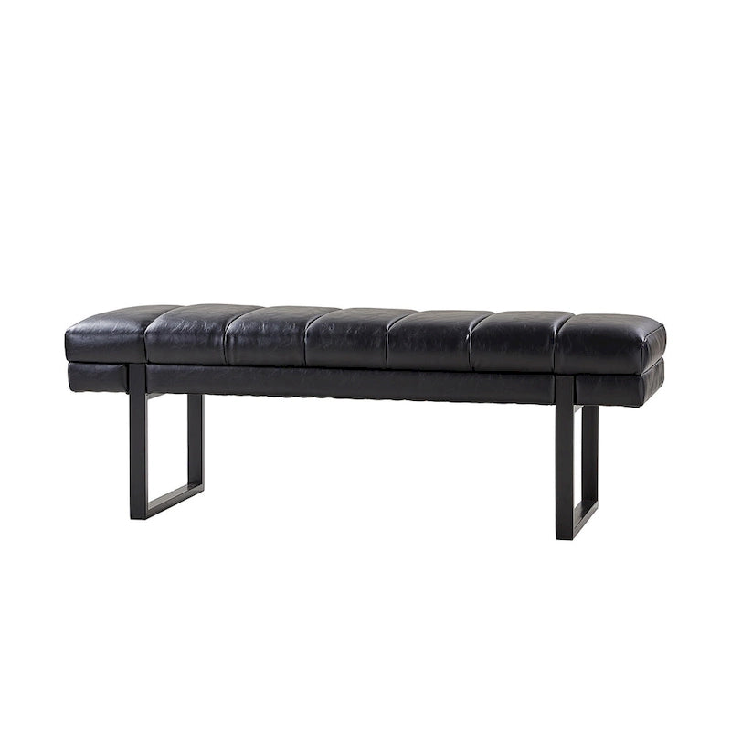 Laurens Modern 52.5  Channel Tufted Bench with Mental Legs by HULALA HOME
