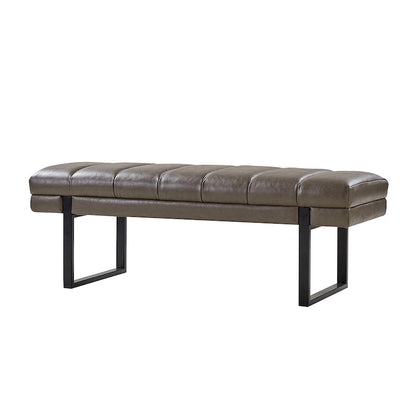 Laurens Modern 52.5  Channel Tufted Bench with Mental Legs by HULALA HOME