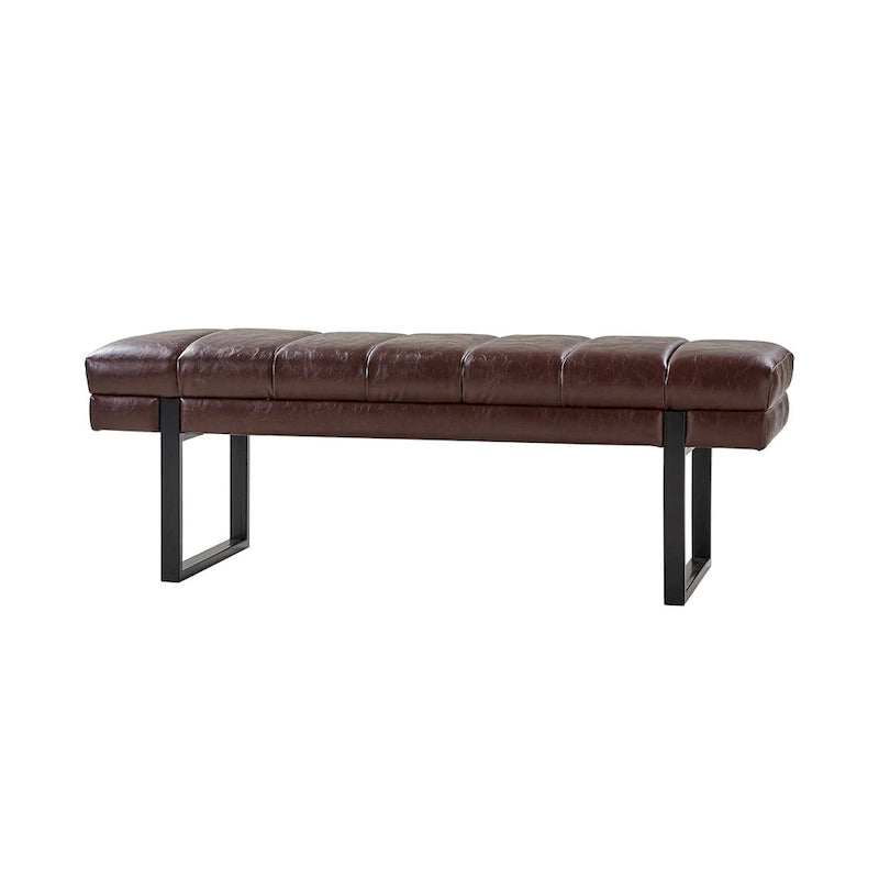 Laurens Modern 52.5  Channel Tufted Bench with Mental Legs by HULALA HOME
