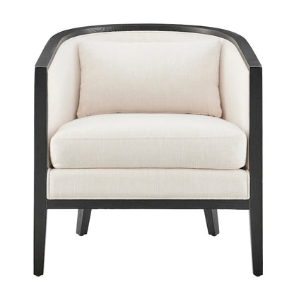 Tillman Linen Accent Arm Chair with Rattan