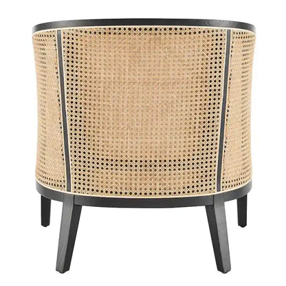 Tillman Linen Accent Arm Chair with Rattan