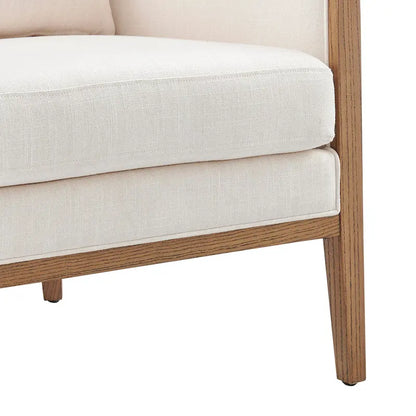 Tillman Linen Accent Arm Chair with Rattan