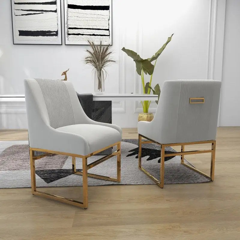 SEYNAR Contempoary Velvet Dining Chair with Metal Frame Legs, set of 8