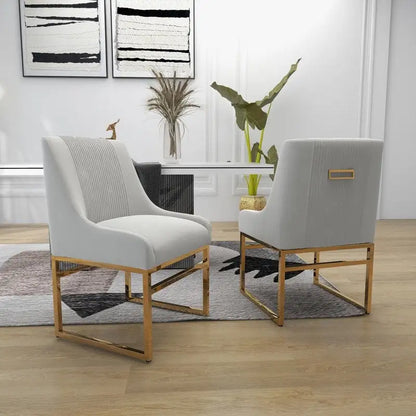 SEYNAR Contempoary Velvet Dining Chair with Metal Frame Legs, set of 8