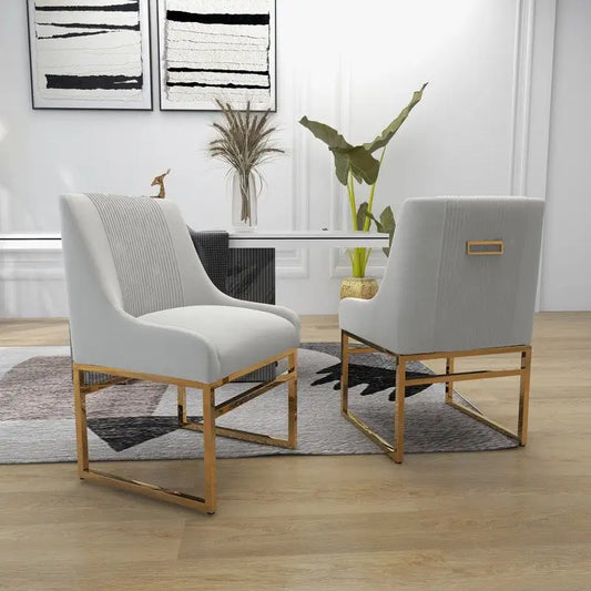 SEYNAR Contempoary Velvet Dining Chair with Metal Frame Legs, set of 8