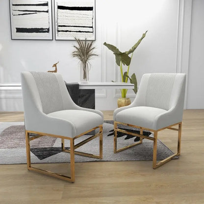 SEYNAR Contempoary Velvet Dining Chair with Metal Frame Legs, set of 8