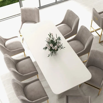 SEYNAR Contempoary Velvet Dining Chair with Metal Frame Legs, set of 8