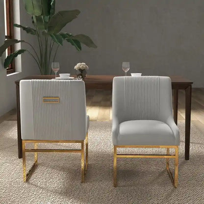 SEYNAR Contempoary Velvet Dining Chair with Metal Frame Legs, set of 8