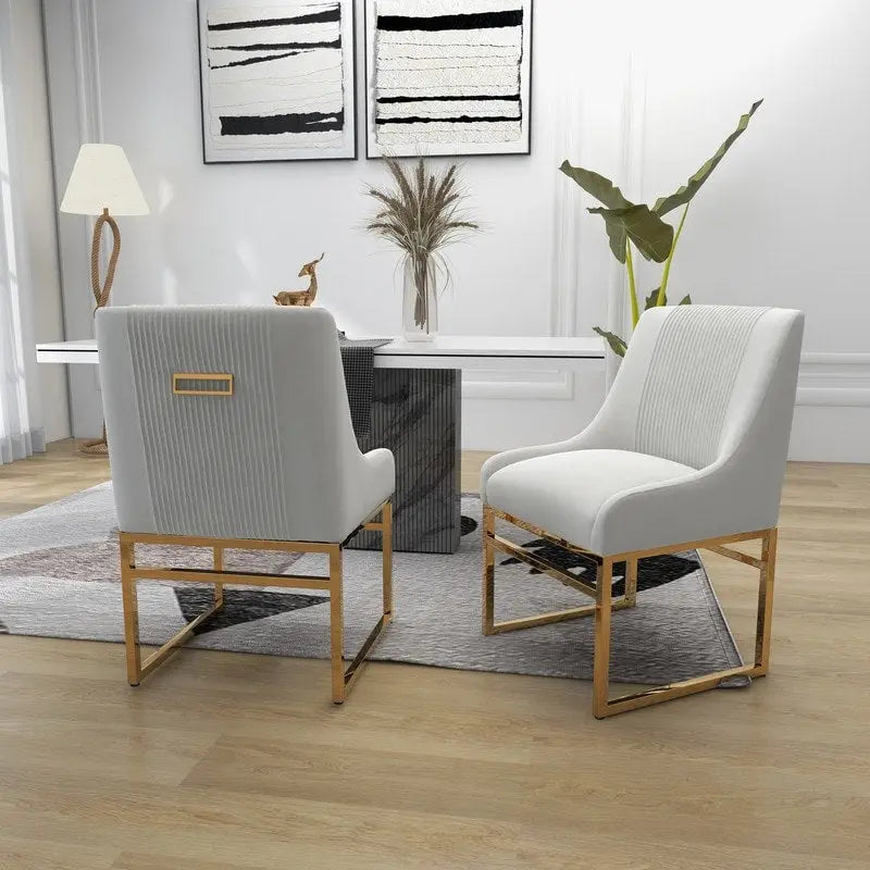 SEYNAR Contempoary Velvet Dining Chair with Metal Frame Legs, set of 8