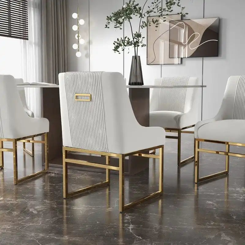 SEYNAR Contempoary Velvet Dining Chair with Metal Frame Legs, set of 8