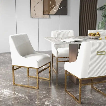 SEYNAR Contempoary Velvet Dining Chair with Metal Frame Legs, set of 8