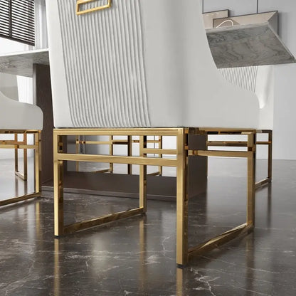 SEYNAR Contempoary Velvet Dining Chair with Metal Frame Legs, set of 8