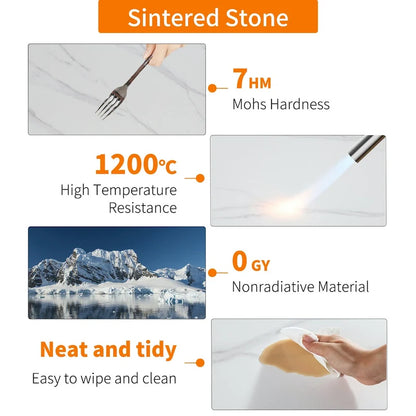 40 Inch Half Moon Console Table Sintered Stone-top Table for Entryway - 39.4x30.7 inch