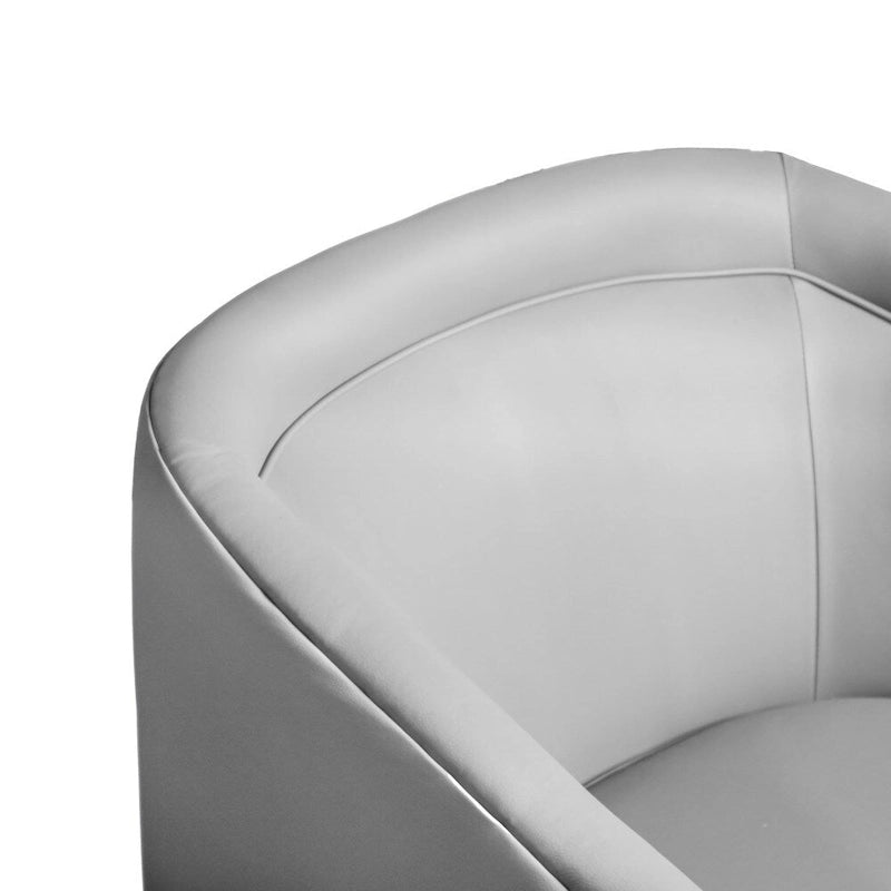 Barrel Accent Chair with 360 Swivel Vinyl Wrapped Base