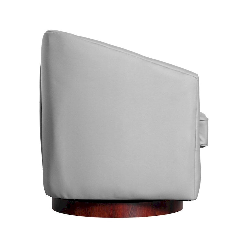 Barrel Accent Chair with 360 Swivel Vinyl Wrapped Base
