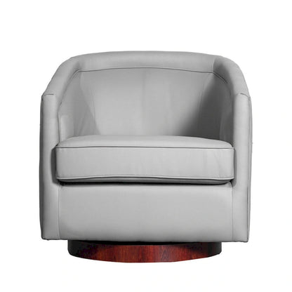 Barrel Accent Chair with 360 Swivel Vinyl Wrapped Base