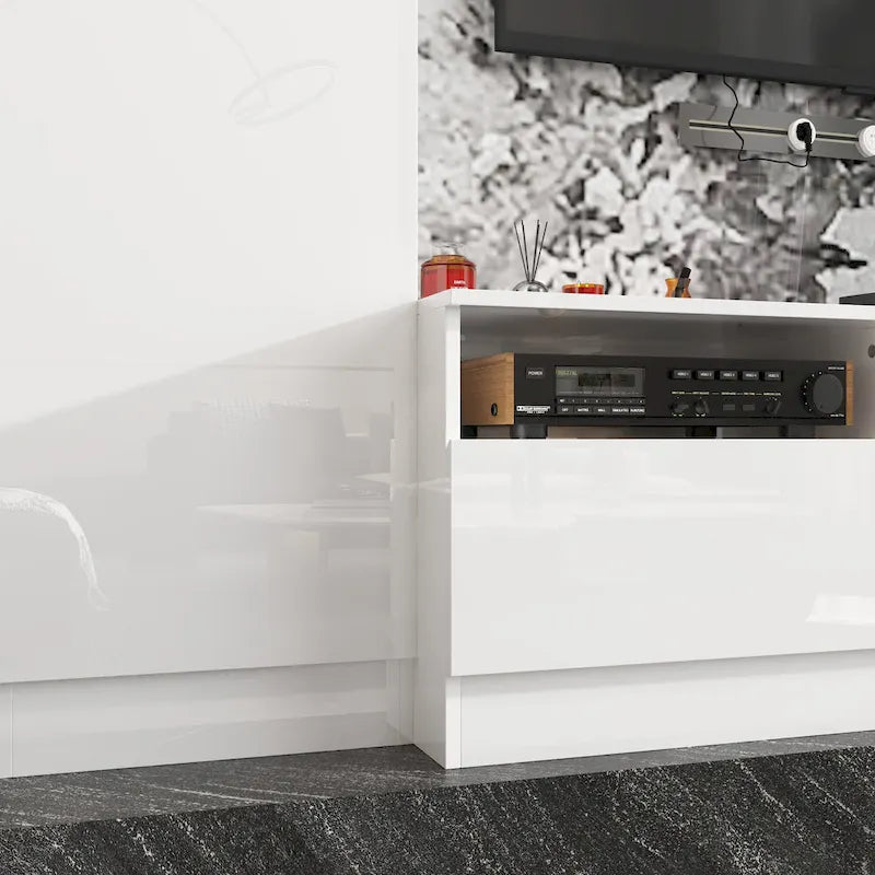 Glossy Entertainment Center TV Media Center Wall Storage Cabinet - 94.5 X78.7