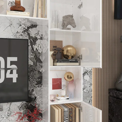 Glossy Entertainment Center TV Media Center Wall Storage Cabinet - 94.5 X78.7