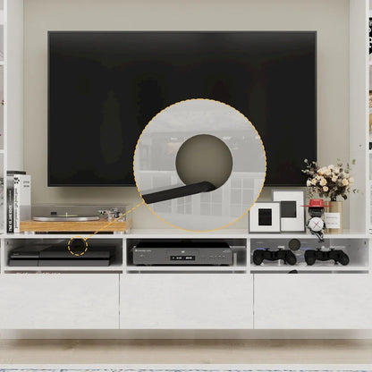 Glossy Entertainment Center TV Media Center Wall Storage Cabinet - 94.5 X78.7