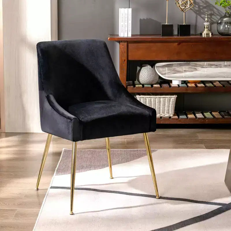 WestinTrends Sedia occasionale imbottita in velluto Performance con gambe in metallo