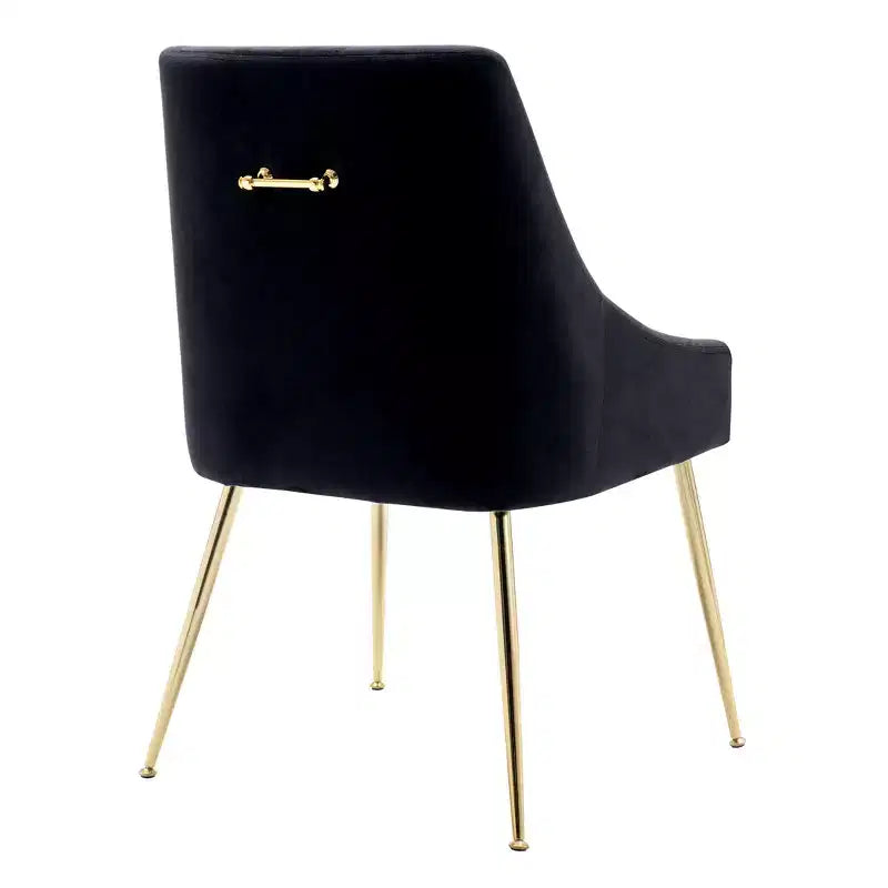 WestinTrends Sedia occasionale imbottita in velluto Performance con gambe in metallo