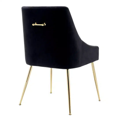 WestinTrends Sedia occasionale imbottita in velluto Performance con gambe in metallo