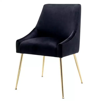 WestinTrends Sedia occasionale imbottita in velluto Performance con gambe in metallo
