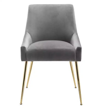 WestinTrends Sedia occasionale imbottita in velluto Performance con gambe in metallo