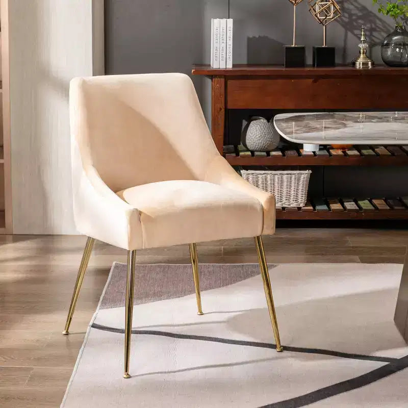 WestinTrends Sedia occasionale imbottita in velluto Performance con gambe in metallo