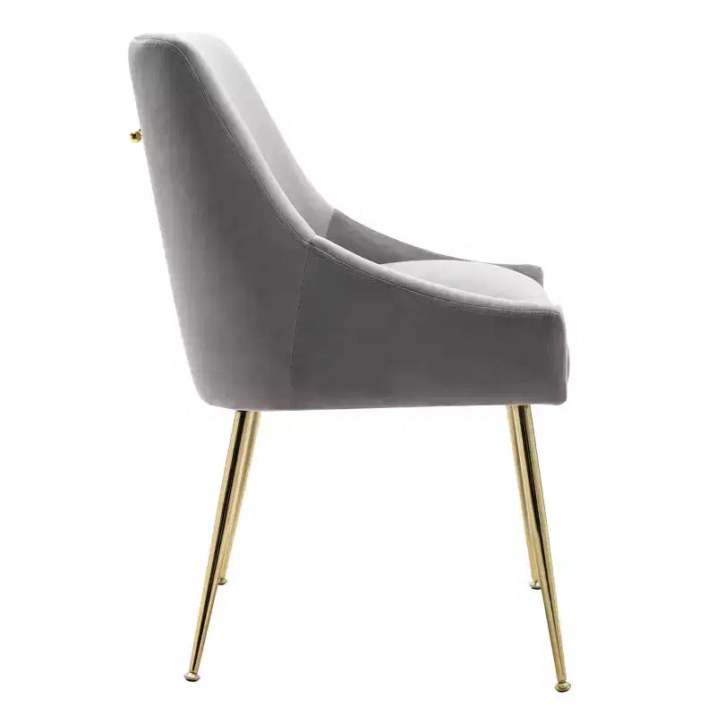 WestinTrends Sedia occasionale imbottita in velluto Performance con gambe in metallo