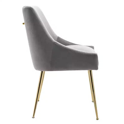 WestinTrends Sedia occasionale imbottita in velluto Performance con gambe in metallo