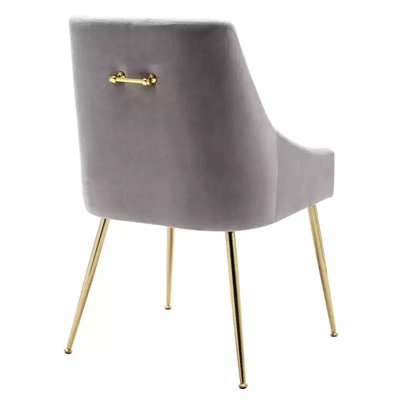 WestinTrends Sedia occasionale imbottita in velluto Performance con gambe in metallo